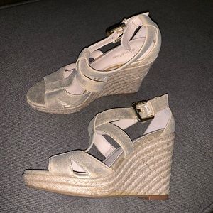 Calvin Klein Light Metallic Wedge Sandals 5.5